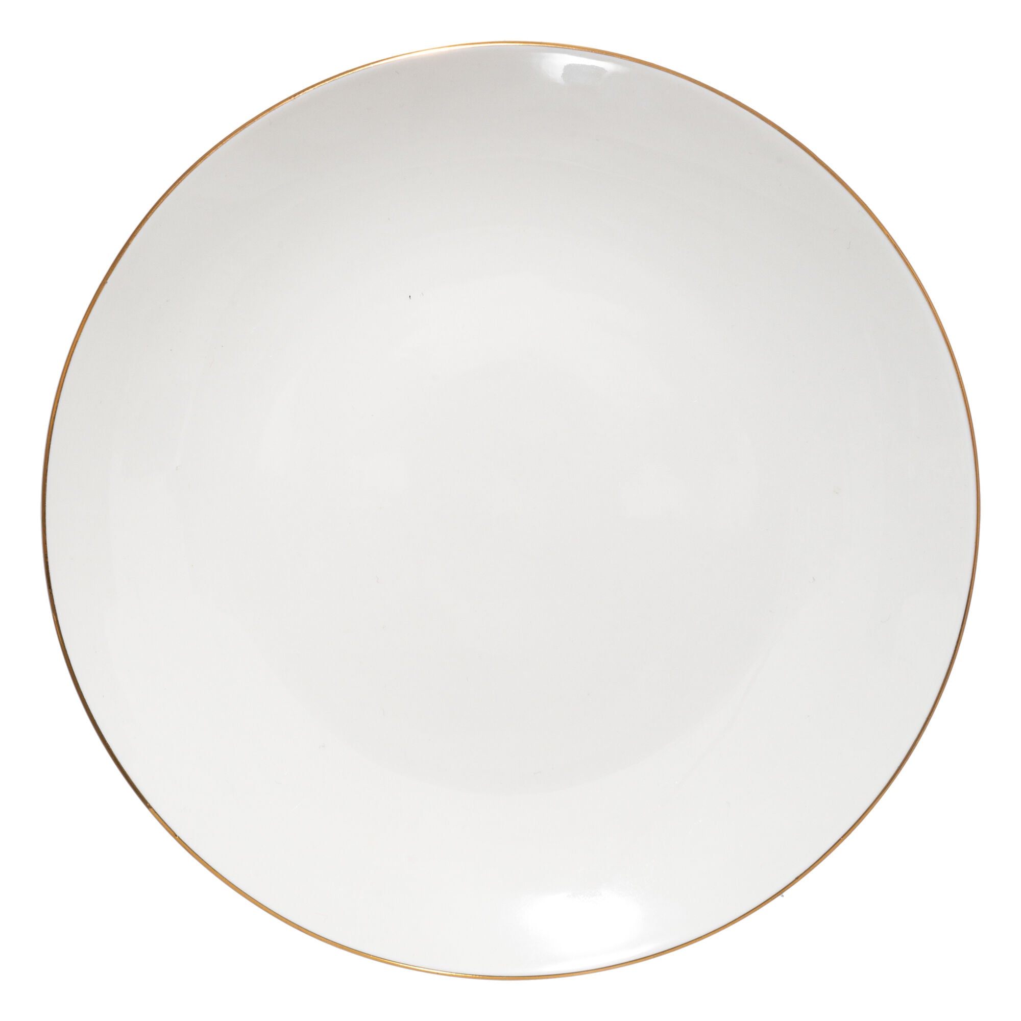 Prato de sobremesa PETIT SALON branco com beira dourada 19cm, , large