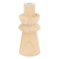Portavelas De Madera Beige Uma 16cm