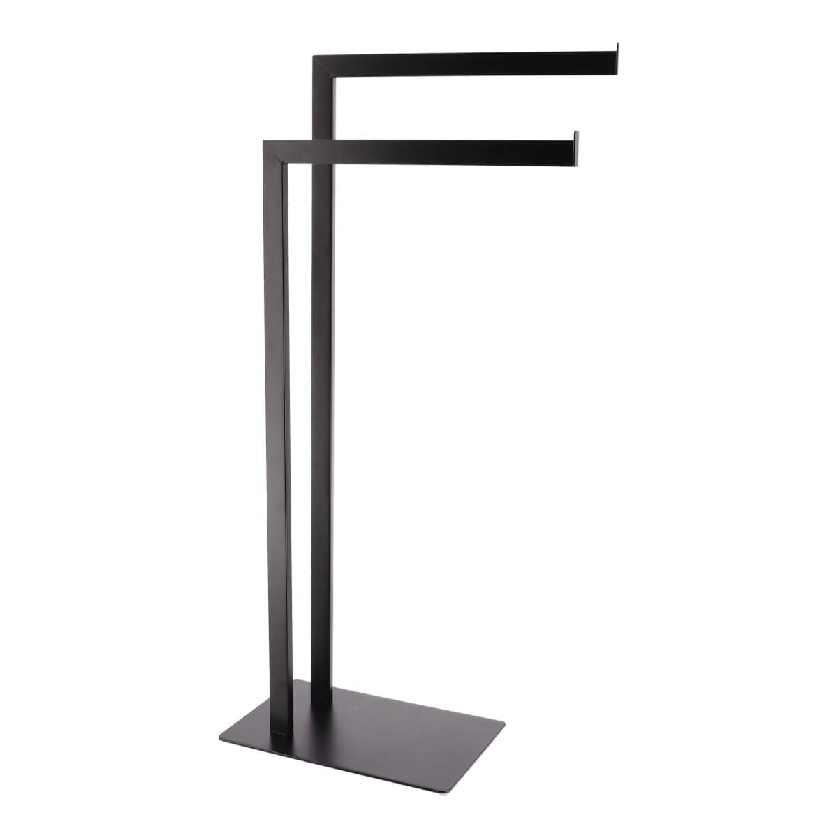 Toalheiro wc preto em metal com 2 barras, , large