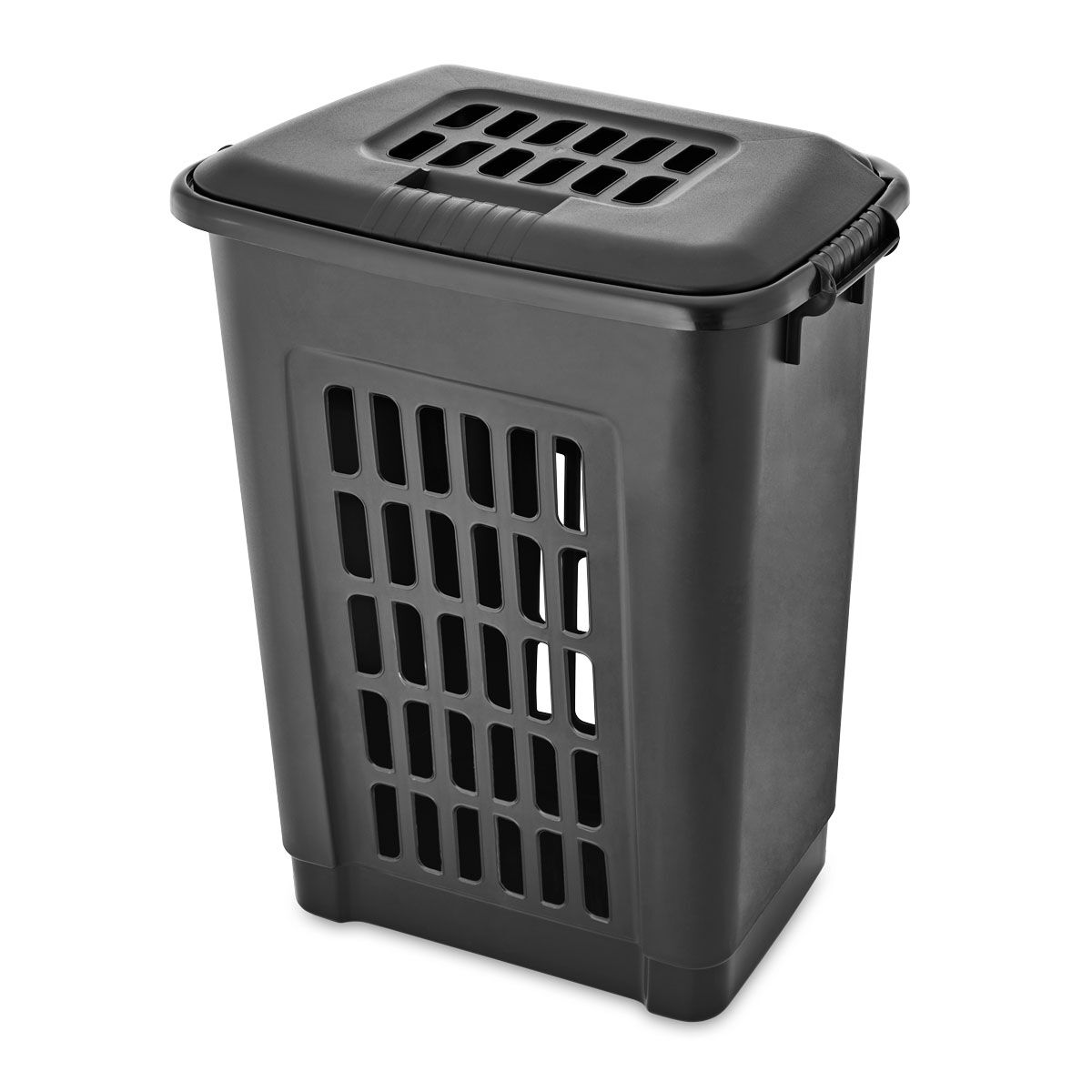 Cesto de roupa wc preto 57l, , large