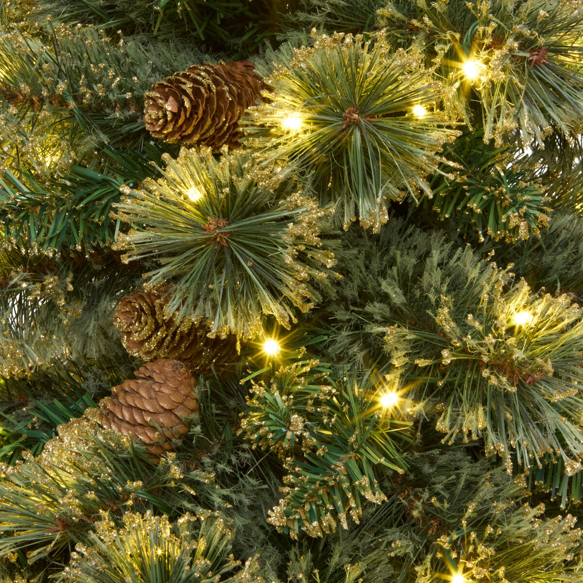 Christmas tree GLINTWOOD green with pine cones, , large