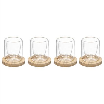 Conjunto de 4 chávenas de café com base de bambu, , large