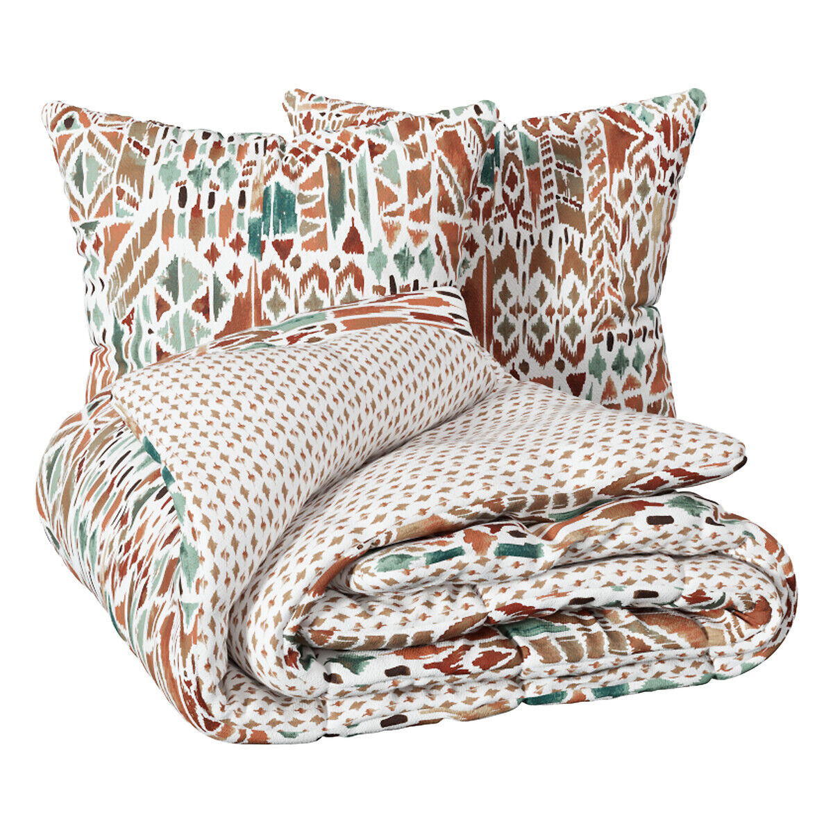 Jogo de cama estampado IKAT de algodão 240x220cm, , large