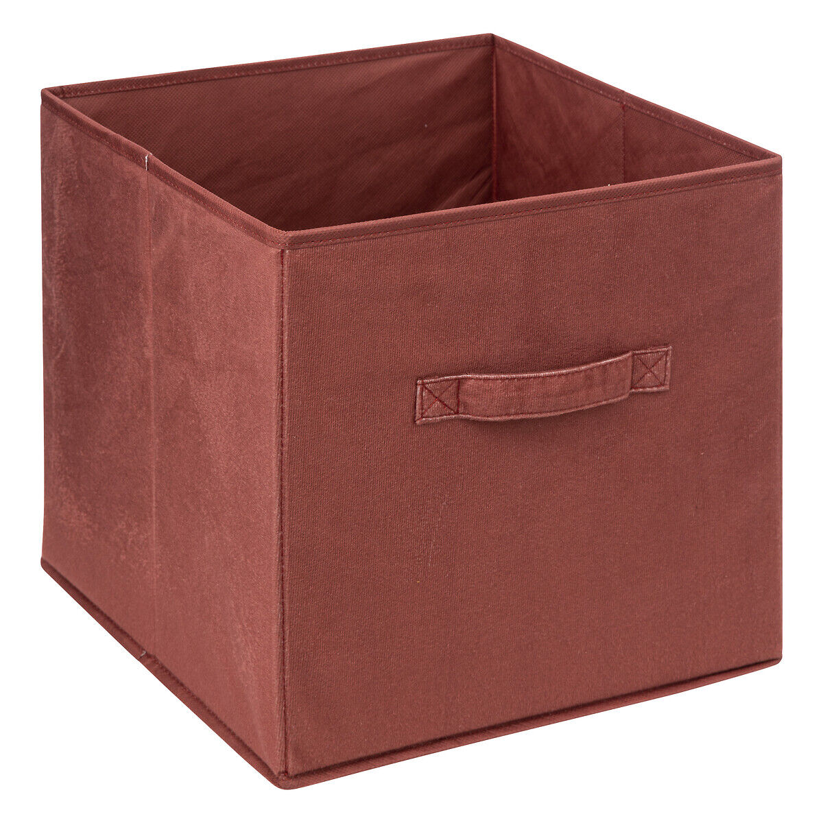 Caixa de arrumação SIENNA terracota em veludo 31x31cm, , large