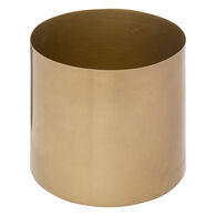 Vaso Redondo Dourado Em Metal 13cm