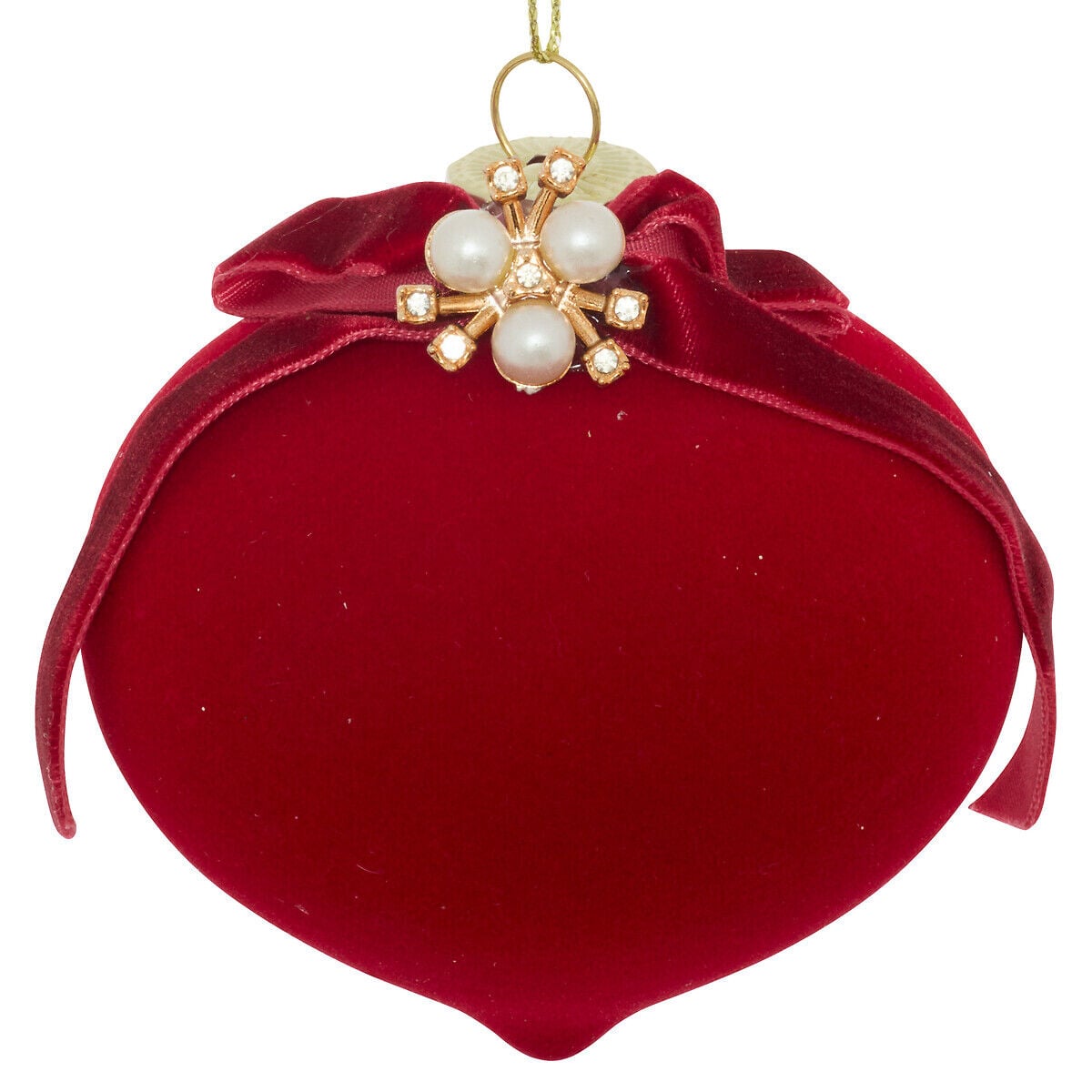 Bola de natal com pérola bordeaux 8cm, , large