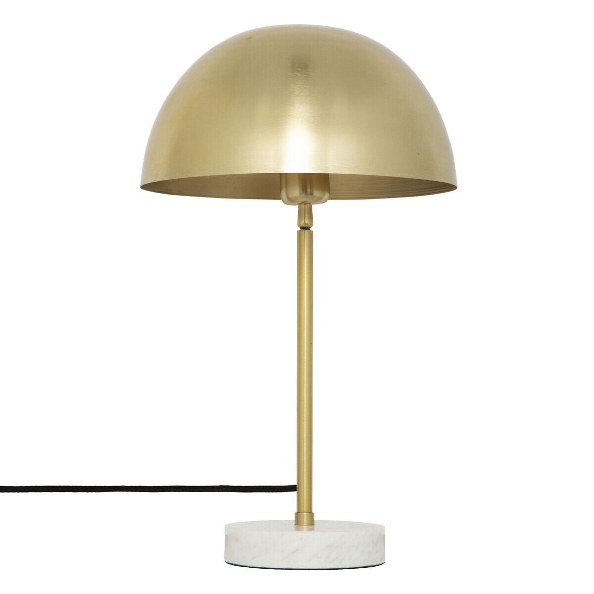 Candeeiro de mesa em metal dourado com base de mármore, , large