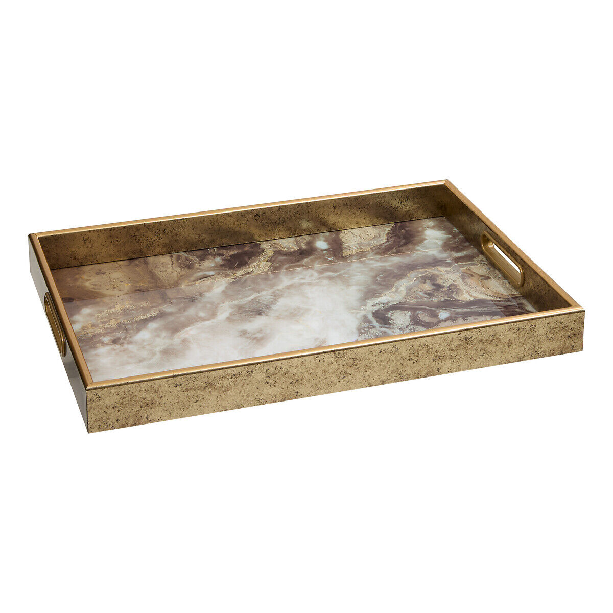 Rectangular tray brown, , large
