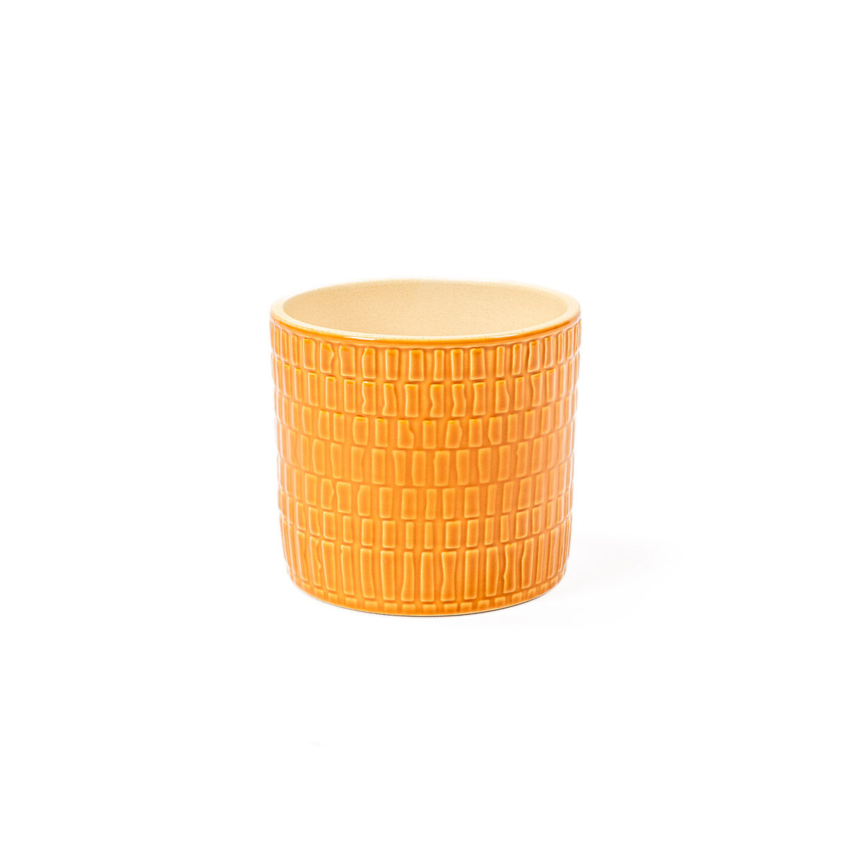Vaso de cerâmica decoração riscos âmbar 10cm, , large