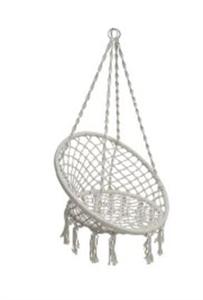 Cadeira Suspensa Plumaya Macramé Bege, , large