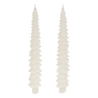 Set de 2 velas &aacute;rbol de Navidad blancas 25cm 