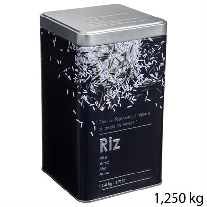 Lata p/ arroz em metal decorada 1,250kg, , large