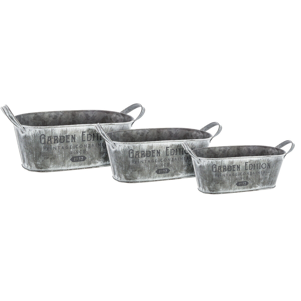 Planter GARDEN EDITION grey in zinc, , large