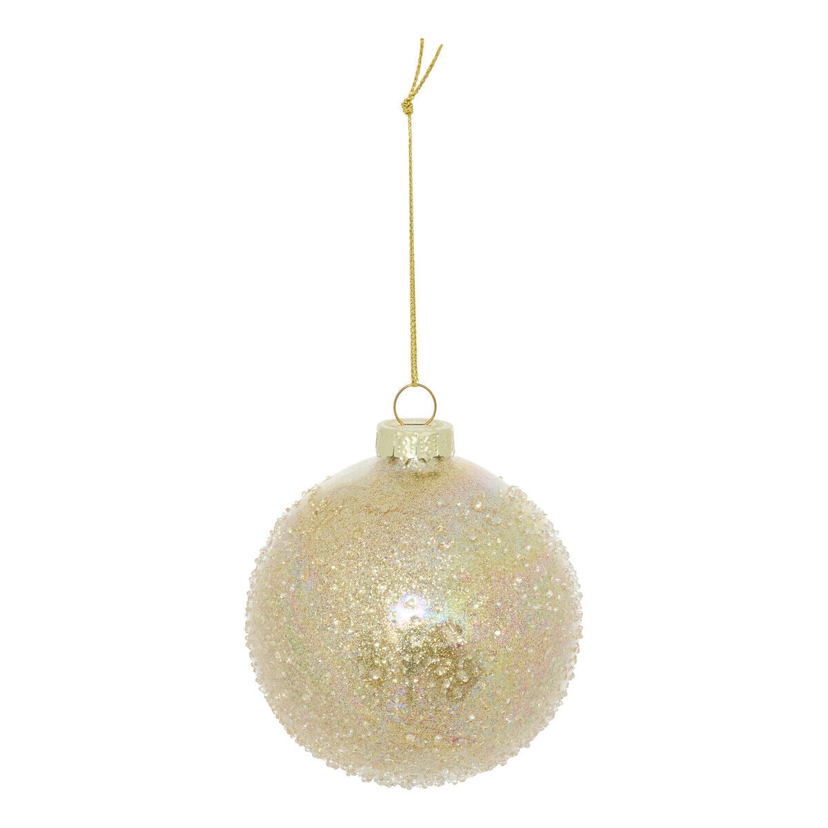Bola de natal relevo dourado 8cm, , large