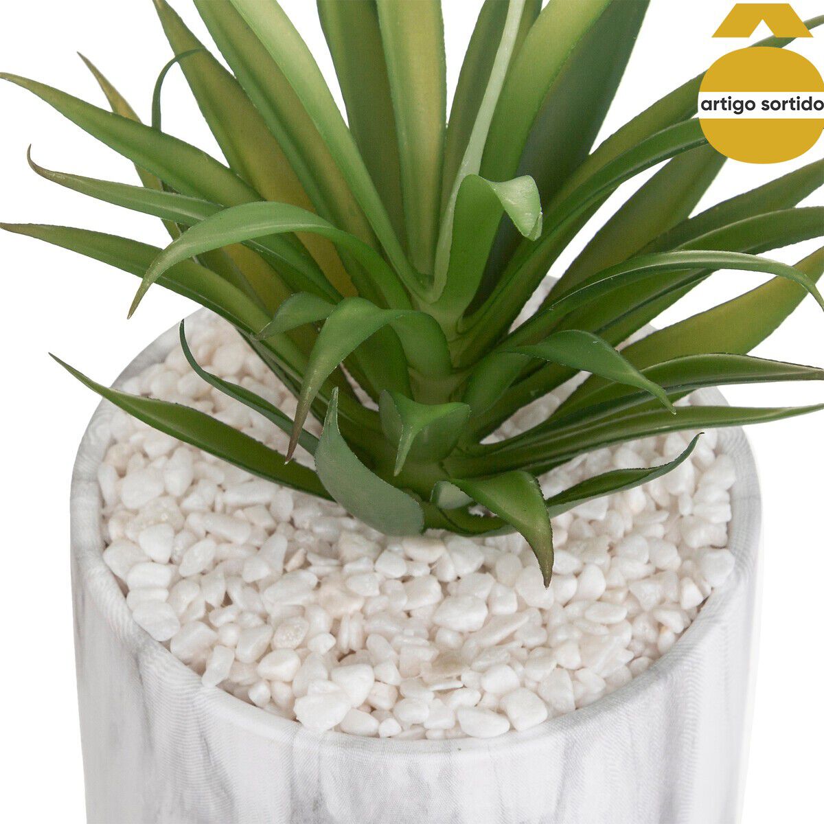 Planta artificial com vaso de cimento, , large