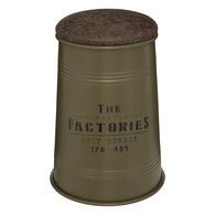 Puf JO&Atilde;O Verde Caqui de metal y mdf