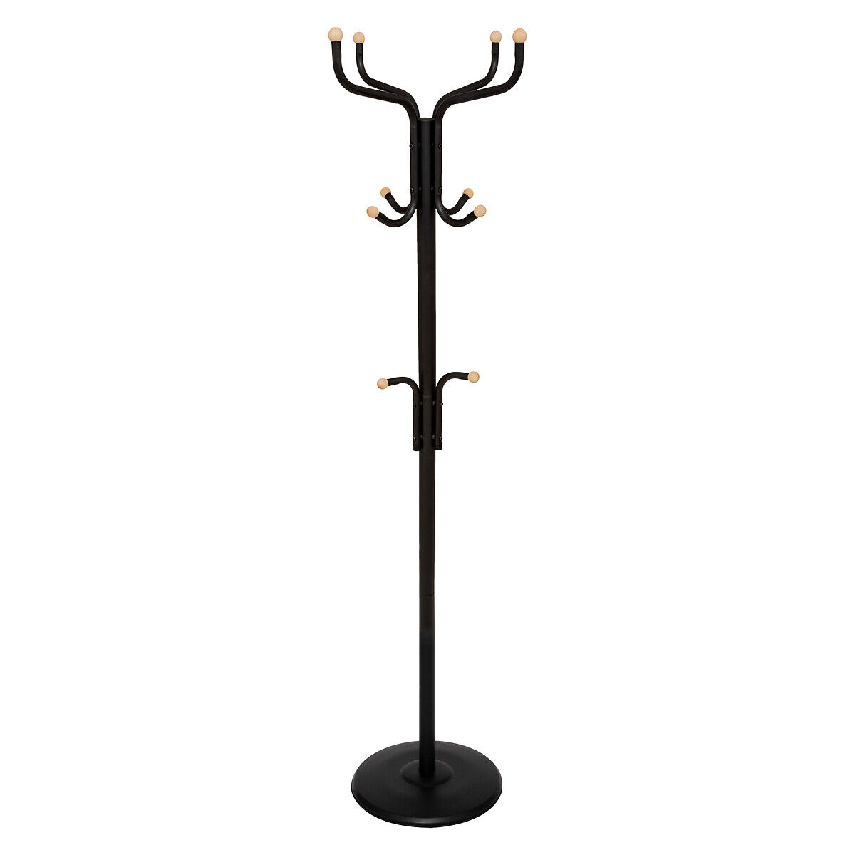 Cabide de pé preto em metal com 11 ganchos, , large