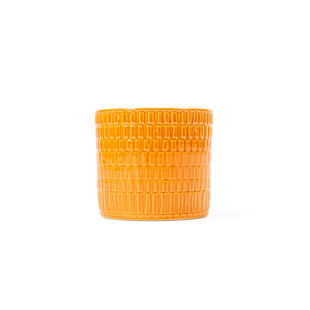 Vaso de cerâmica decoração riscos âmbar 10cm, , large