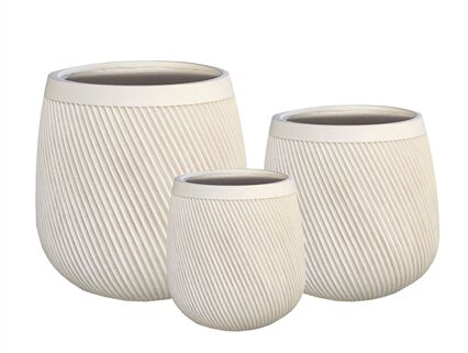 Plant pot beige in clay fibre, , large