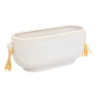 Maceta SOLEYA blanca de cer&aacute;mica 30cm