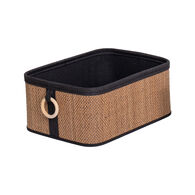 Cesta de ba&ntilde;o de bamb&uacute; con asa de madera 30x40cm