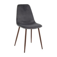 Silla ROKA terciopelo gris ardosia patas marrones