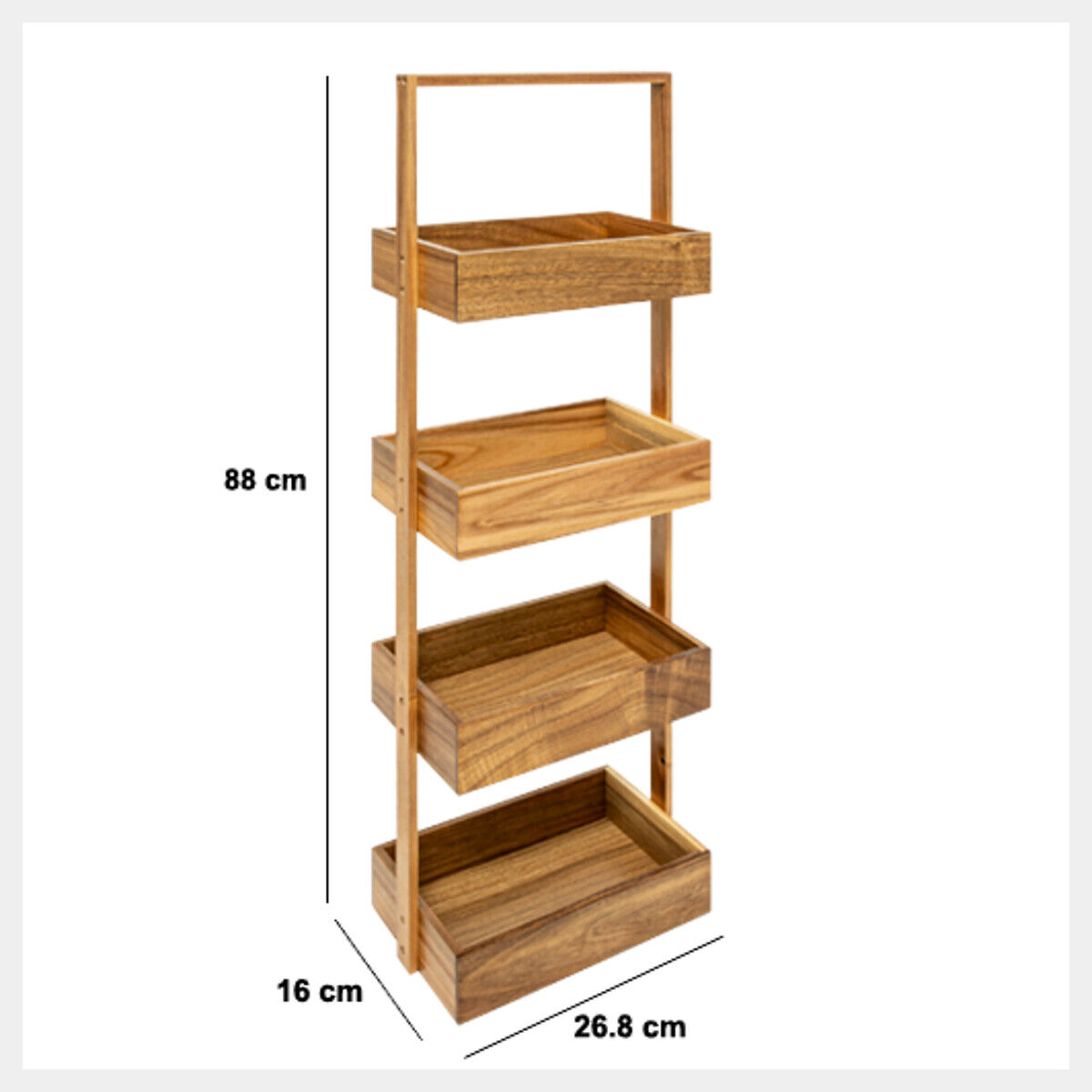 Móvel wc em madeira acácia 88cm, , large