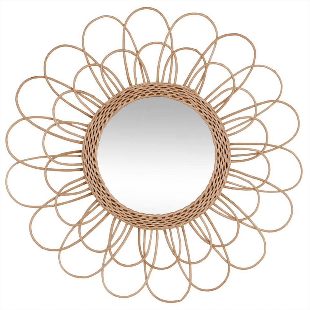 Espelho de parede flor rattan 56cm, , large