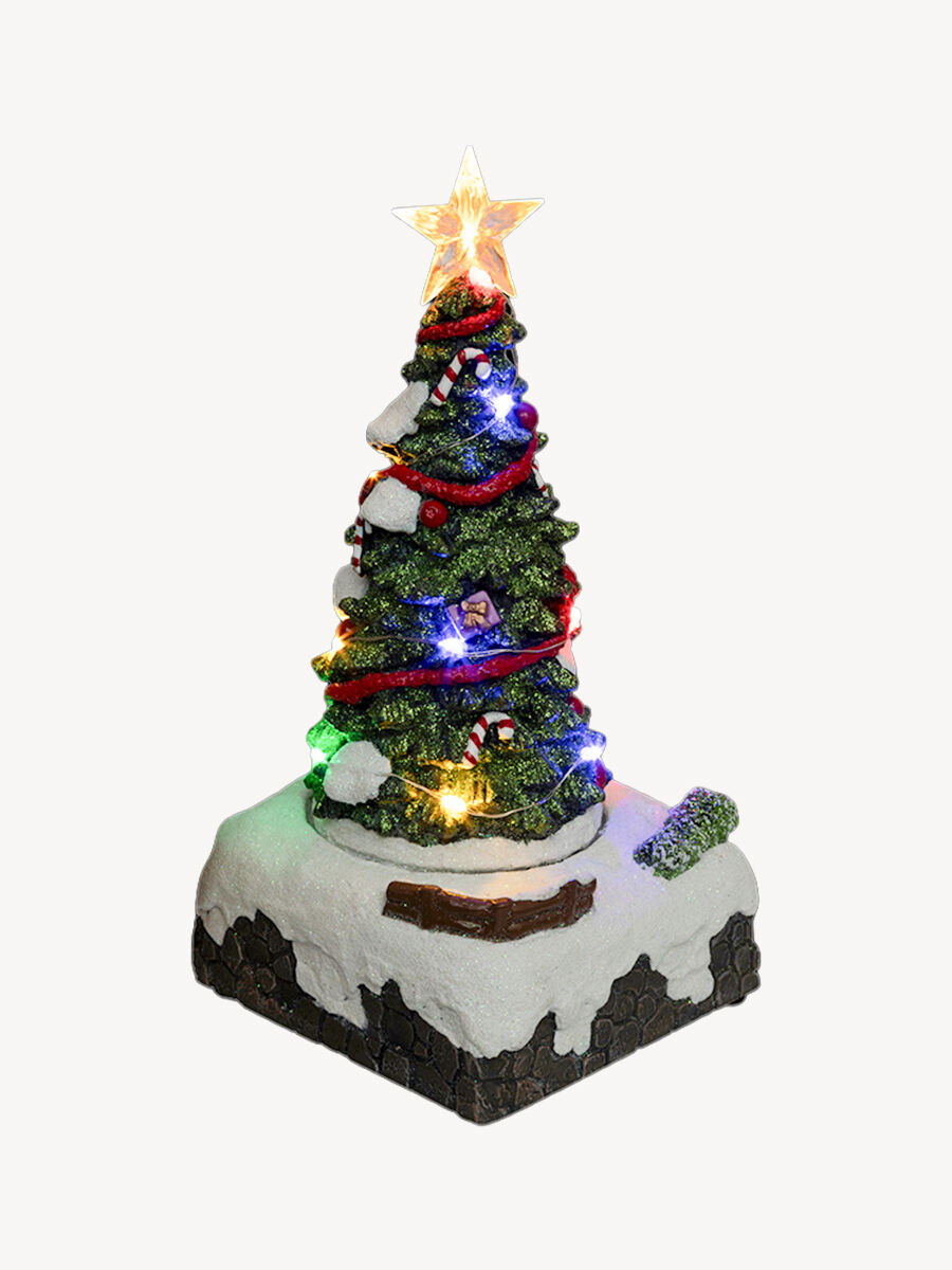 Aldeia árvore de natal com luz - música - movimento 12,5x22,5cm, , large