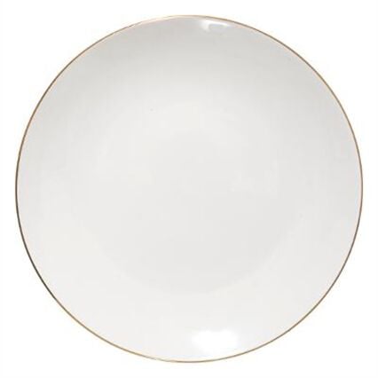 Prato de sobremesa PETIT SALON branco com beira dourada 19cm, , large