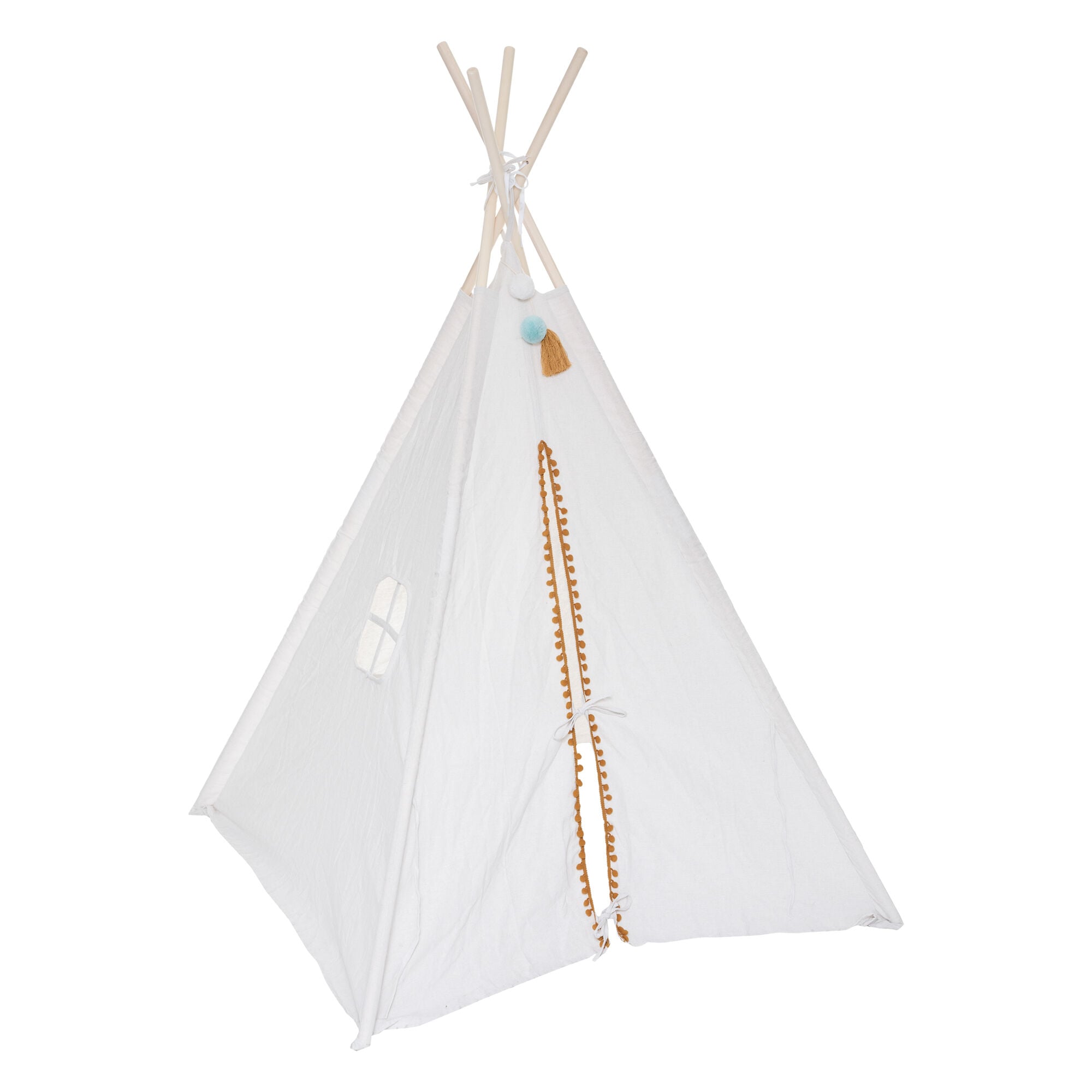 Tenda TIPI branca com pompons, , large