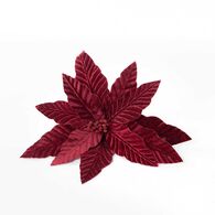 Poinsettia Terciopelo Roja Con Pinza