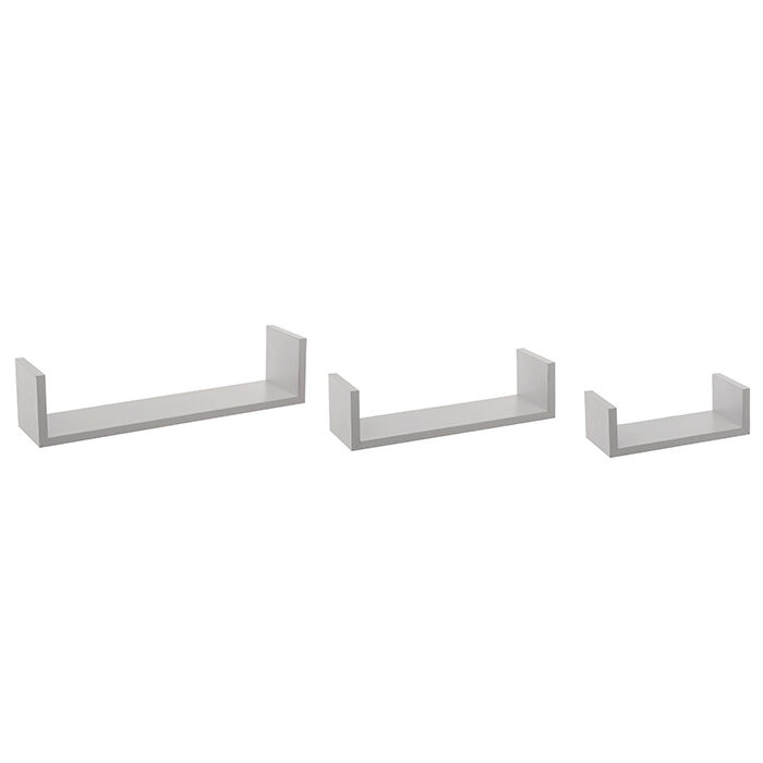 Set of 3 shelves grey 22/32, , large