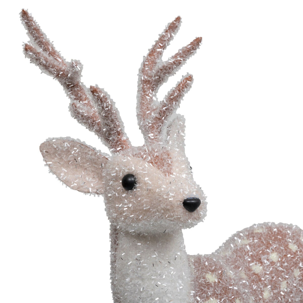 Figura de rena com neve castanha e branca 41x17x57cm, , large