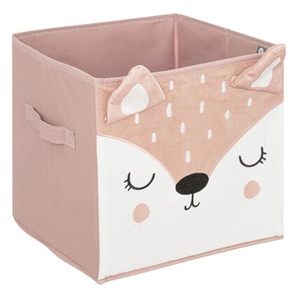 Cubo de arrumação raposa rosa 29x29cm, , large