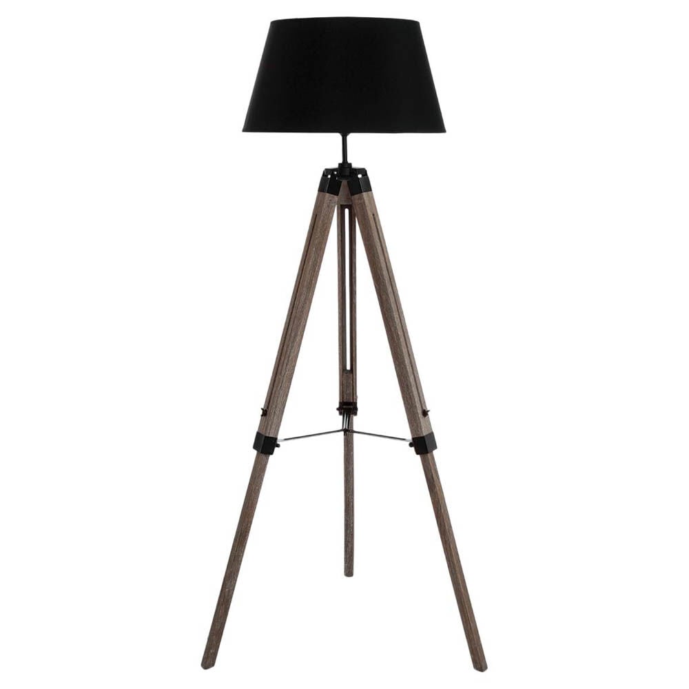 Candeeiro de pé RUNO preto com tripé 145cm, , large