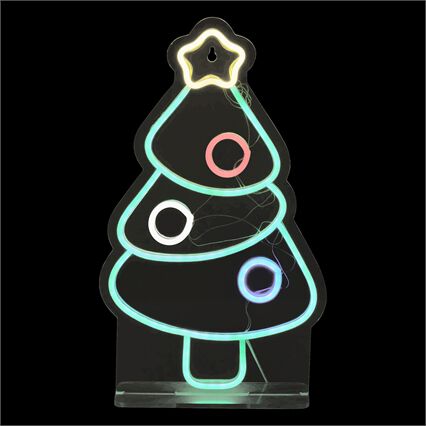 Árvore natal neon decorativa 40cm, , large