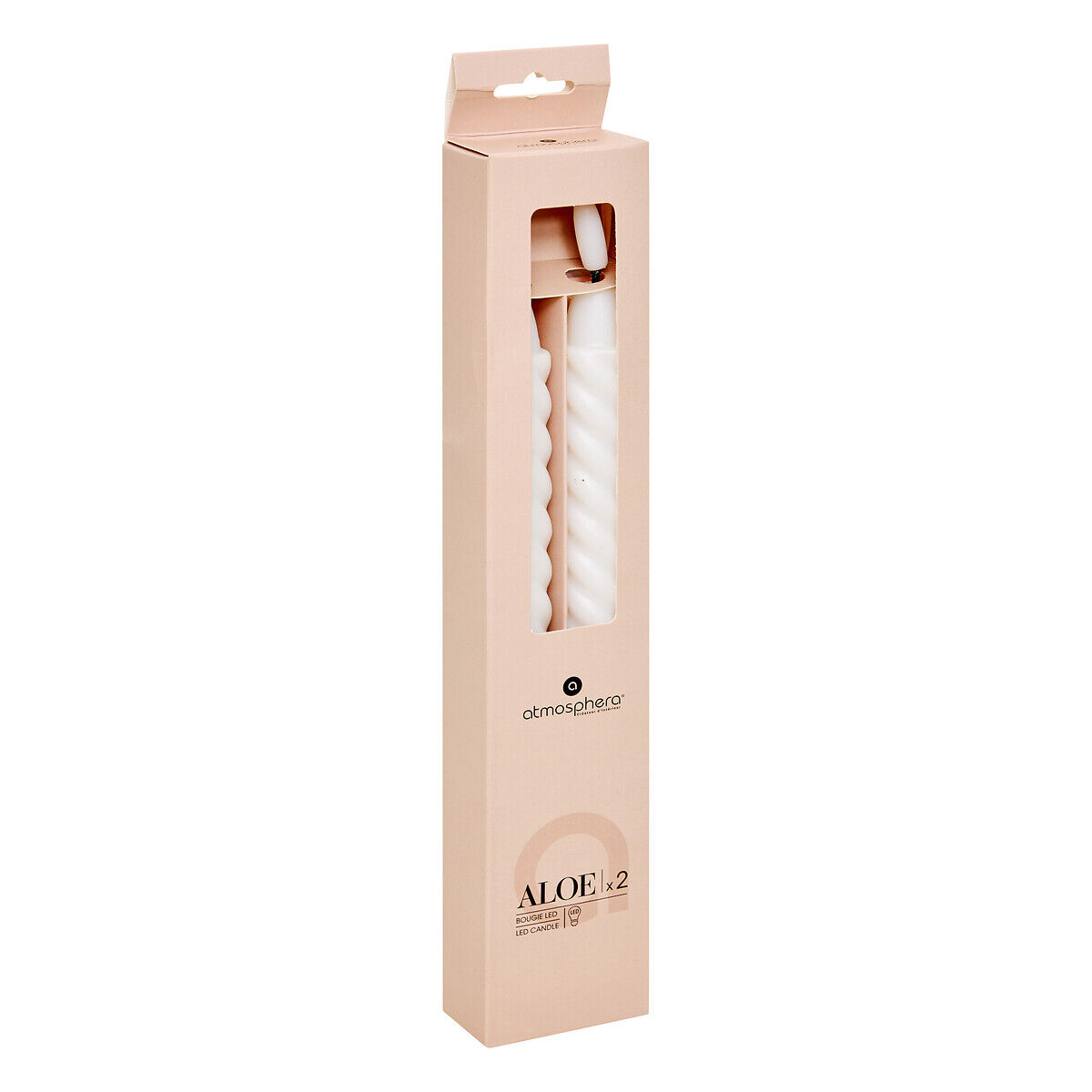 Conjunto de 2 velas TWIST ALOE 22cm led, , large