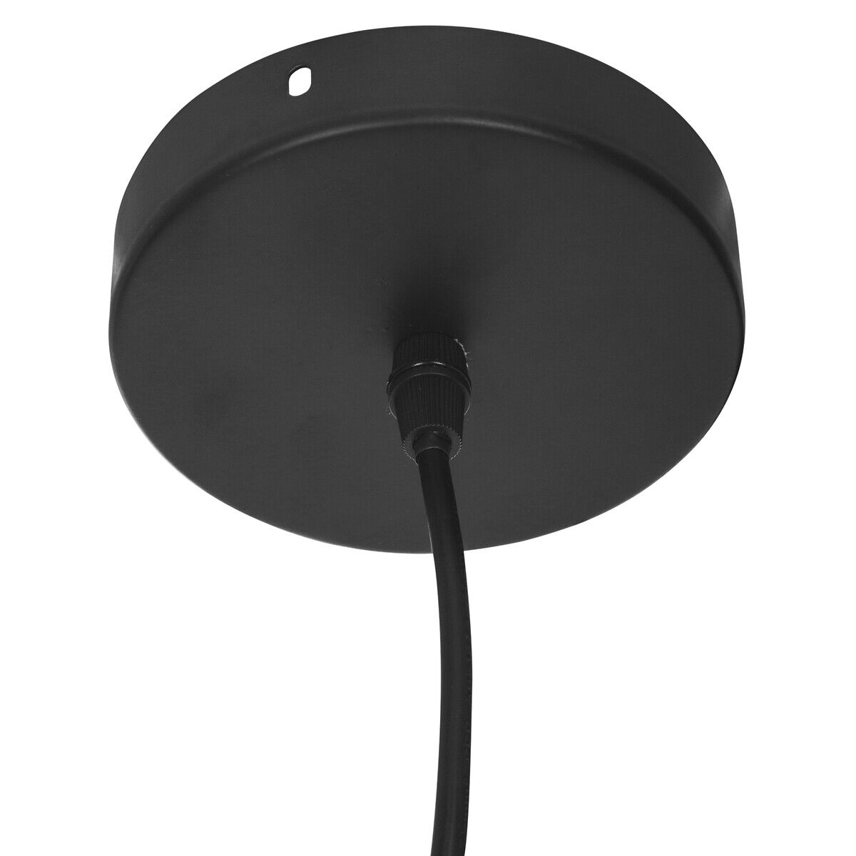 Candeeiro de teto preta em metal e madeira ZELY, , large
