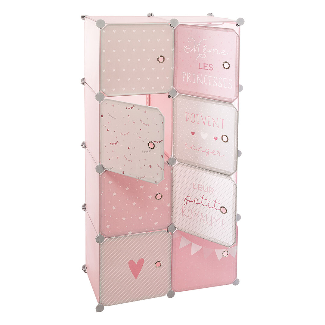 Coluna de arrumação dupla rosa 125x31,5x65cm, , large