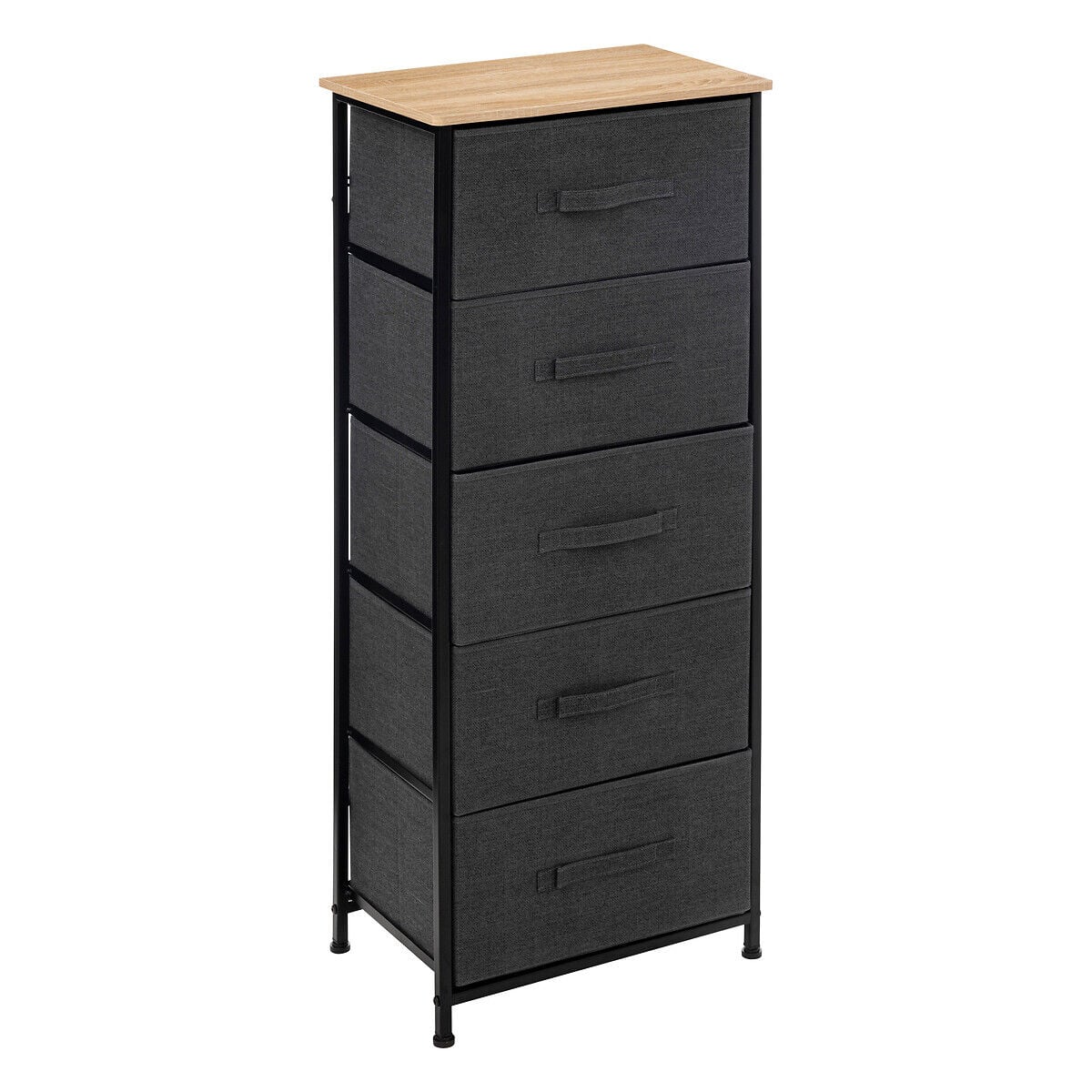 Móvel de arrumação TISSA alto cinza escuro 114cm, , large