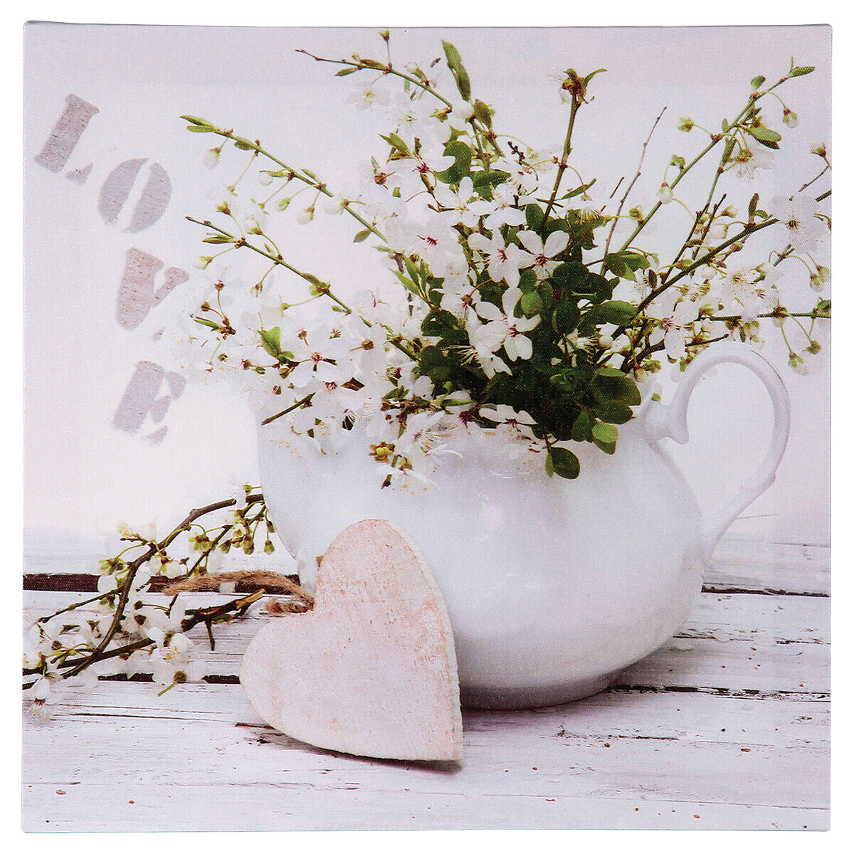 Quadro decorativo COEUR NAT 28x28cm, , large