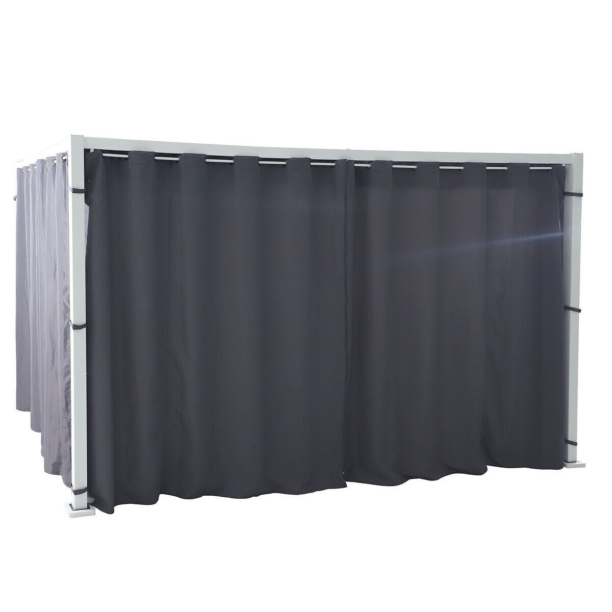 Conjunto de cortina e trlho para pérgola ZLYA cinza escuro 2,18m, , large