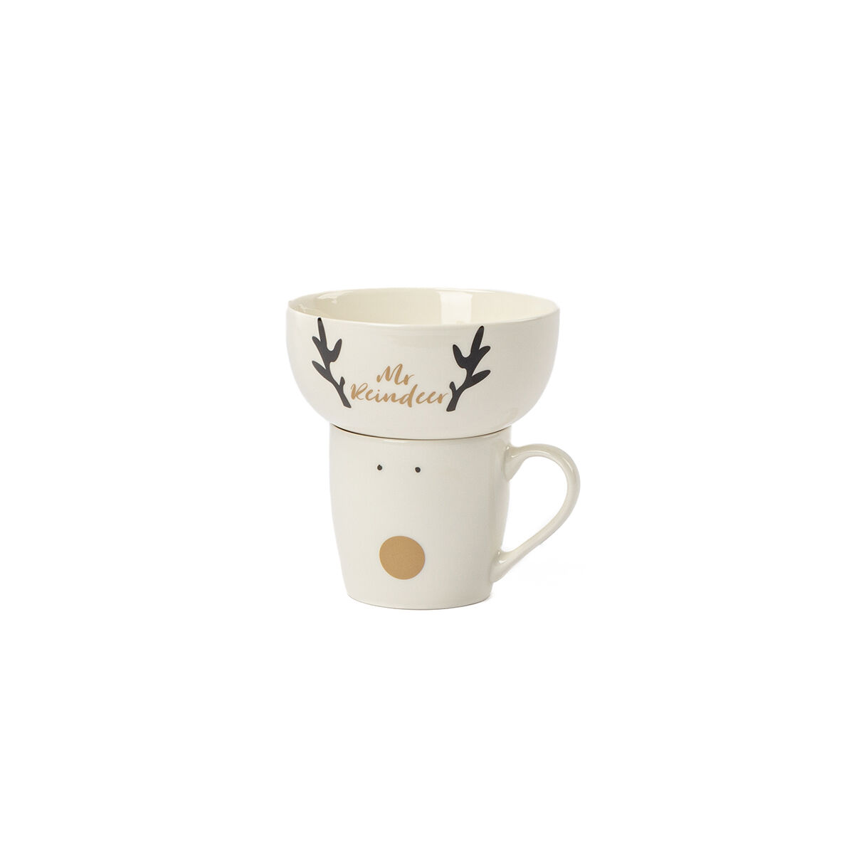 Conjunto caneca e tigela mr. rena em porcelana, , large
