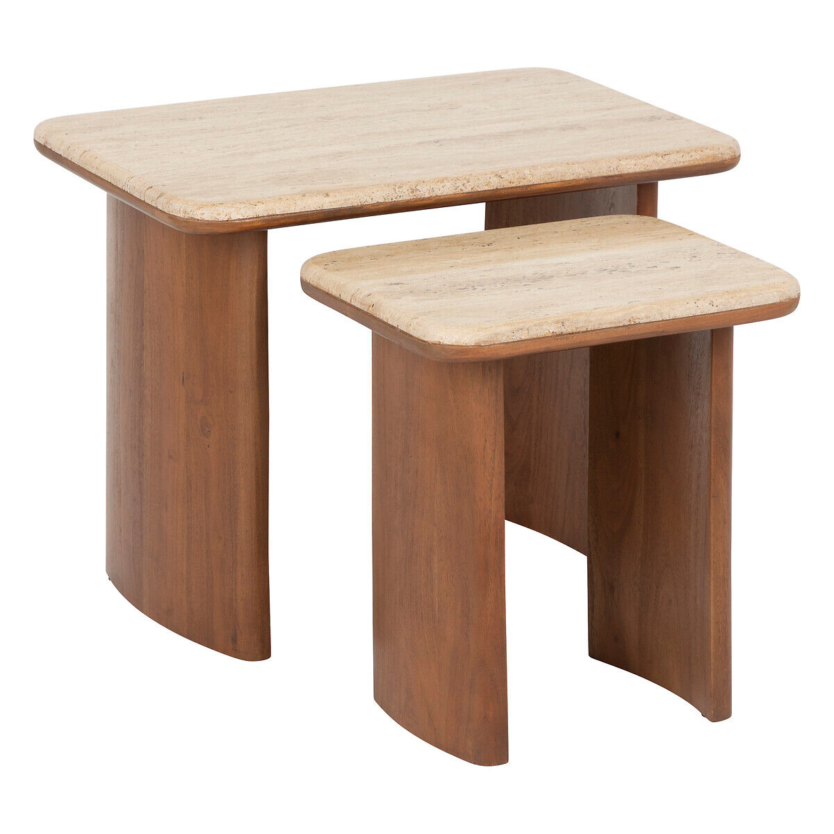 Conjunto de 2 mesas auxiliares JIVAN de madera, , large