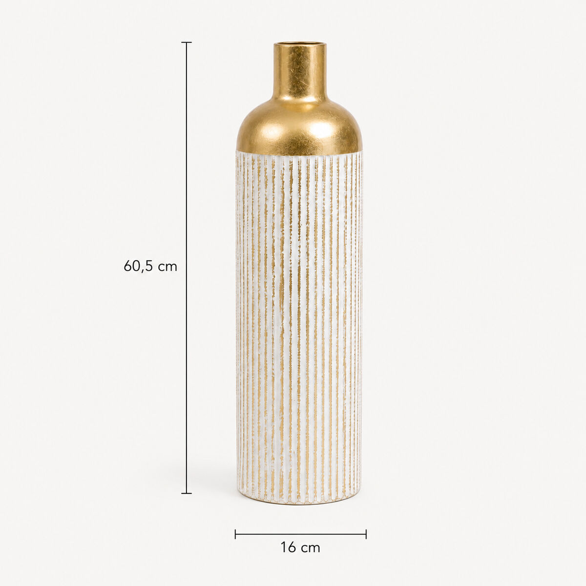 Jarra MIRSA branco e dourado 60,5cm, , large