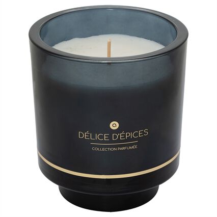 Candle ILAE linen flower in glass, , large