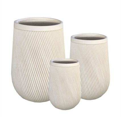 Plant pot beige in clay fibre, , large