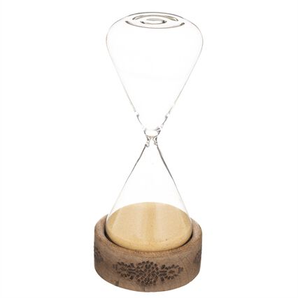 Reloj De Arena Vidrio Con Base De Madera, , large
