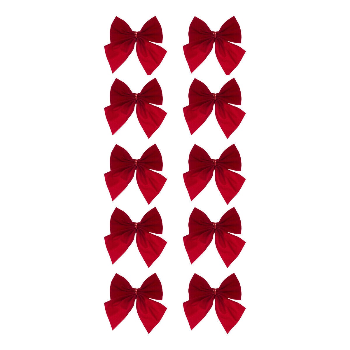 Conjunto de 10 laços com brilhantes vermelho 8cm, , large